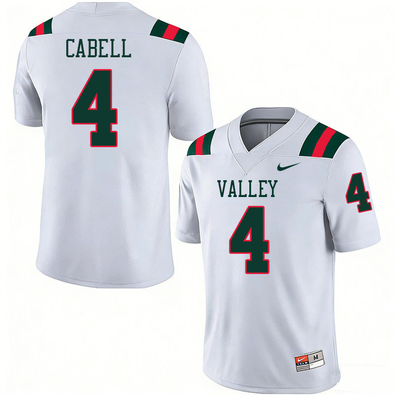 Mississippi Valley State Delta Devils #4 Dakari Cabell College Football Jerseys,Uniforms Stitched-Wh